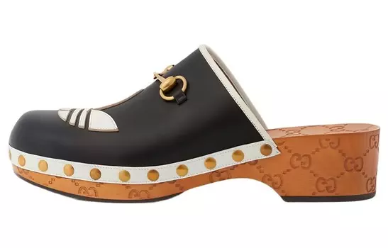 Женские кожаные сабо Adidas X Gucci