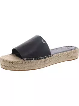 Женские кожаные сандалии Camilla Slip On Flatform DKNY, черный