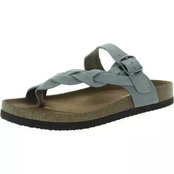 Женские кожаные сандалии Crawford Flat Thong White Mountain, цвет blue raspberry/suede