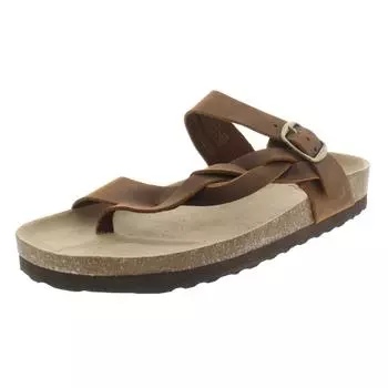 Женские кожаные сандалии Crawford Flat Thong White Mountain, коричневый
