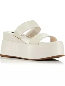 Женские кожаные сандалии Maxy Slip On Flatform Aqua, цвет bone leather