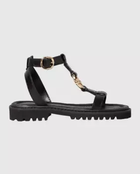 Женские кожаные сандалии с золотым обручем Claudie Pierlot, черный
