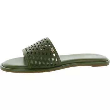 Женские кожаные сандалии Saylor Flat Slide MICHAEL Michael Kors, цвет smokey olive