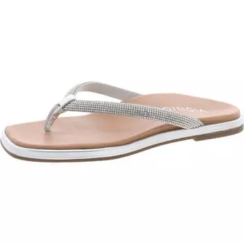 Женские кожаные сандалии Vista Shine Slip On Thong Vionic, цвет silver leather