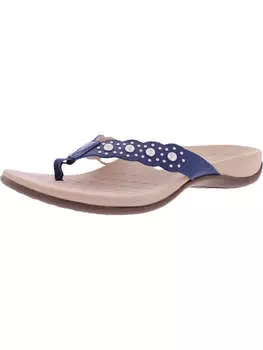 Женские кожаные шлепанцы Starley Vionic, цвет dark blue leather