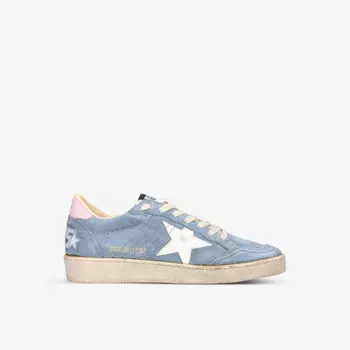 Женские кроссовки Ball Star 50758 из состаренной замши с низким верхом Golden Goose, синий