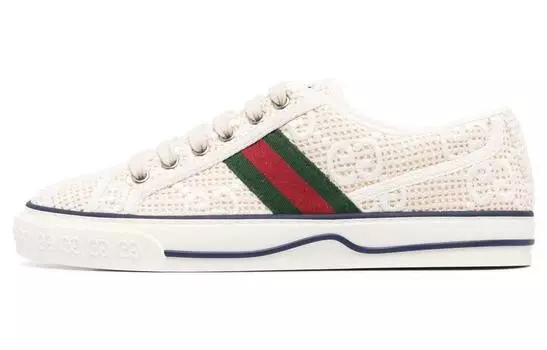 Женские кроссовки Gucci Tennis 1977, белый/черный/красный