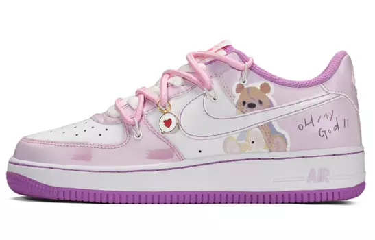 Кроссовки Nike Air Force 1 Skateboard Shoes Women's Low-Top White Purple Pink