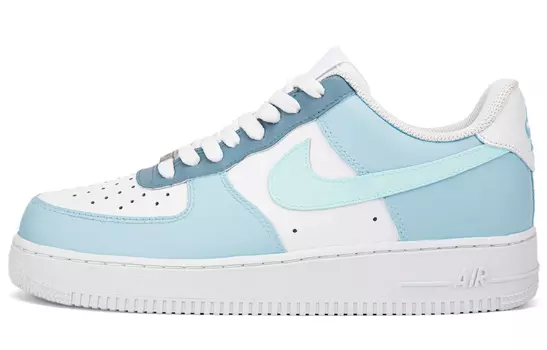 Кроссовки Nike Air Force 1 Skateboard Shoes Women's Low-Top White Blue