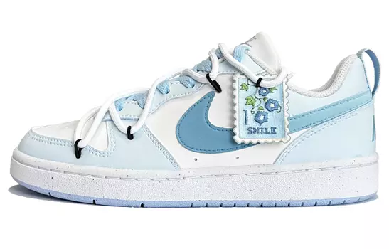 Кроссовки Nike Court Borough Skateboard Shoes Women's Low-Top White Blue