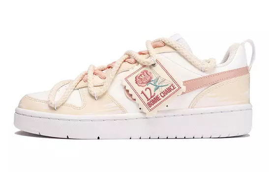 Кроссовки Nike Court Borough Skateboard Shoes Women's Low-Top Beige Pink/White