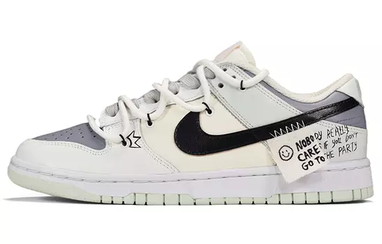 Кроссовки Nike Dunk Skateboard Shoes Women's Low-Top Gray White