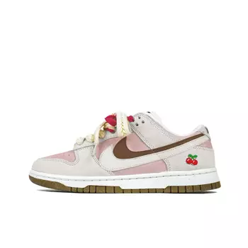 Кроссовки Nike Dunk Low, белый/розовый