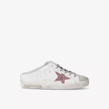 Женские кроссовки Superstar Sabot с открытой спиной из кожи с низким верхом Golden Goose, белый