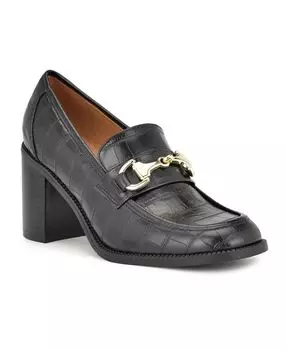 Женские лоферы Koolo без шнуровки с круглым носком на блочном каблуке Nine West, черный