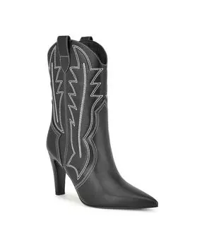 Женские модельные ботильоны Alama на остром каблуке с острым носком Nine West, черный