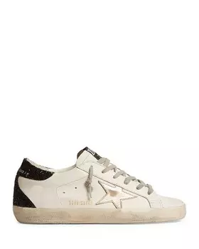 Женские низкие кроссовки Super-Star Golden Goose, бежевый/черный