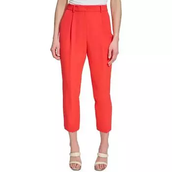 Женские плиссированные брюки из полиэстера длиной до щиколотки DKNY, цвет flame