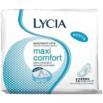 Женские прокладки Lycia Maxi Comfort удлиненные с крылышками — 144 впитывающих способности