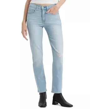 Женские прямые джинсы 724 короткой длины Levi's, синий