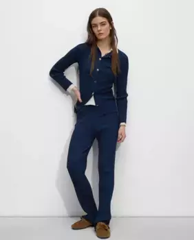 Женские прямые расклешенные трикотажные брюки однотонные Parfois, синий