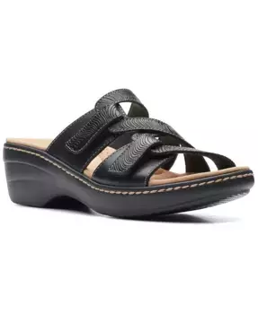 Женские сандалии Merliah Karli на плоской подошве без застежки Clarks, черный