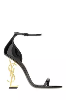 Женские сандалии Opyum Saint Laurent из телячьей кожи, черный