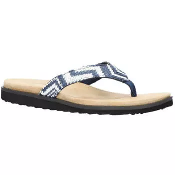 Женские сандалии Stevie Slip On Flats Thong Easy Street, цвет navy/white raffia