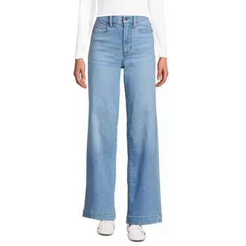 Женские широкие джинсы Lands End с высокой посадкой Lands' End, цвет Mellow Indigo