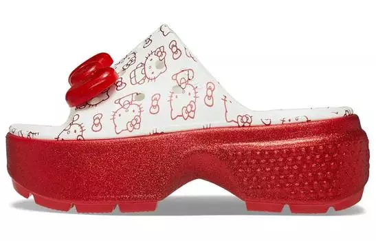 Женские шлепанцы Crocs Stomp, White/Red