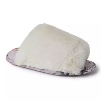 Женские шлепанцы Dearfoams Louise из искусственного меха с перекрестной лентой и маской для сна Dearfoams, белый