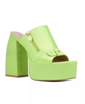 Женские шлепанцы Icelynn на платформе и каблуке – широкая ширина Fashion To Figure, зеленый