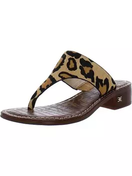 Женские шлепанцы Jaynee из телячьего волоса с леопардовым принтом Sam Edelman, цвет Nude Leopard Brahma