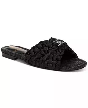 Женские шлепанцы на плоской подошве Bridget с украшением и завязками Sam Edelman, черный
