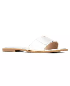Женские шлепанцы на плоской подошве с одной полосой Janice New York & Company