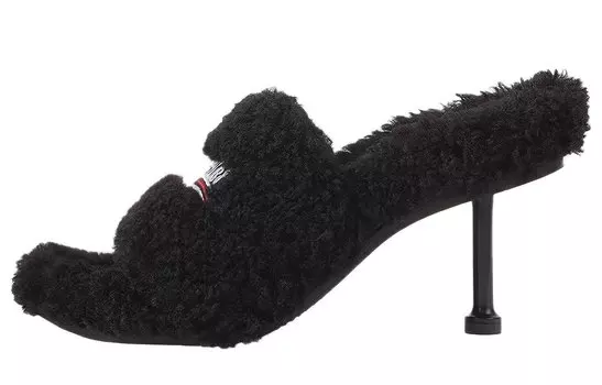 Женские шлепанцы с мехом Balenciaga