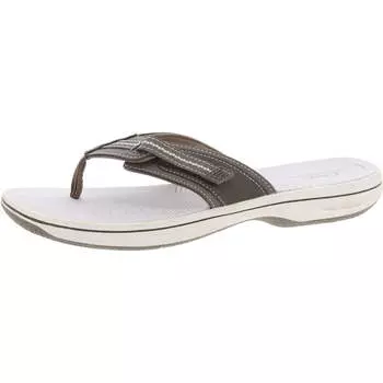 Женские шлепанцы с мягкой стелькой Cloudsteppers by Clarks, цвет pewter synthetic