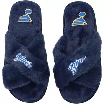 Женские шлепанцы с перекрестными шлепанцами FOCO St. Louis Blues Script