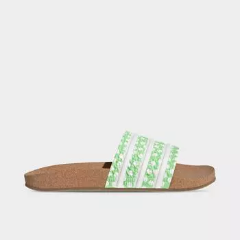 Женские шлепанцы с принтом Adidas Adilette, зеленый