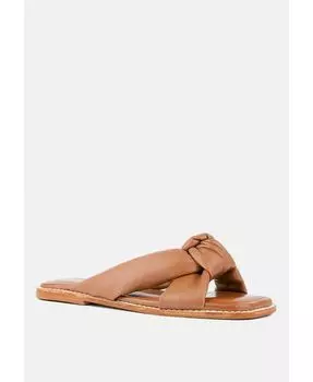 Женские шлепанцы с пышными ремешками CHUBS на плоской подошве Rag & Co, коричневый/бежевый