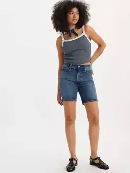 Женские шорты-бермуды с рельефной клеткой Levi's, цвет Basic - Medium Wash