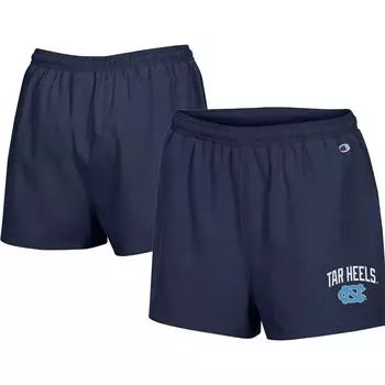 Женские шорты Champion Navy North Carolina Tar Heels Football Fan с высокой талией Champion