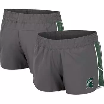 Женские шорты для бега Colosseum Grey Michigan State Spartans Pull The Switch Colosseum