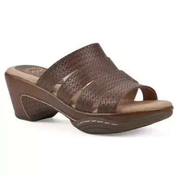 Женские сланцы Valora без задника White Mountain, цвет brown woven