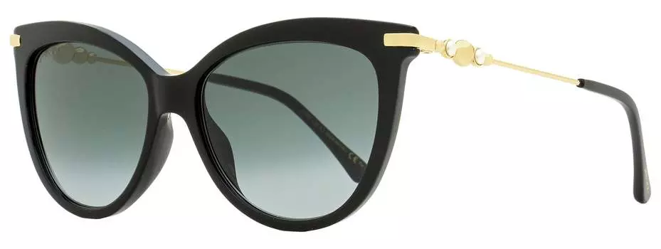 Женские солнцезащитные очки Jimmy Choo «кошачий глаз» Tinsley /G 8079O черные/золотые 56 мм
