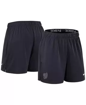 Женские трикотажные шорты темно-синего цвета Washington Nationals Authentic Collection Nike, синий