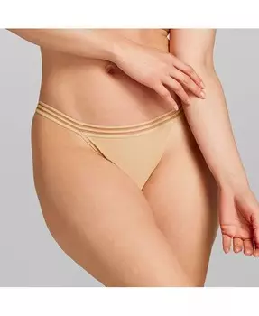 Женские трусики-стринги из микросетки SIELLA, бежевый