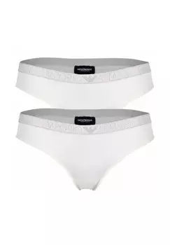 Женские трусы, 2 шт в упаковке - ЛОГОТИП ESSENTIAL STUDS, трусы, хлопок стрейч EMPORIO ARMANI, цвет Creme