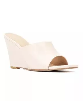 Женские туфли-мюли Raina Wide Width Heels Fashion To Figure, коричневый/бежевый