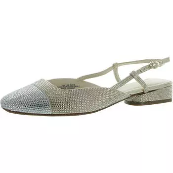 Женские туфли со стразами и носками Slingback на каблуке Anne Klein, золотой